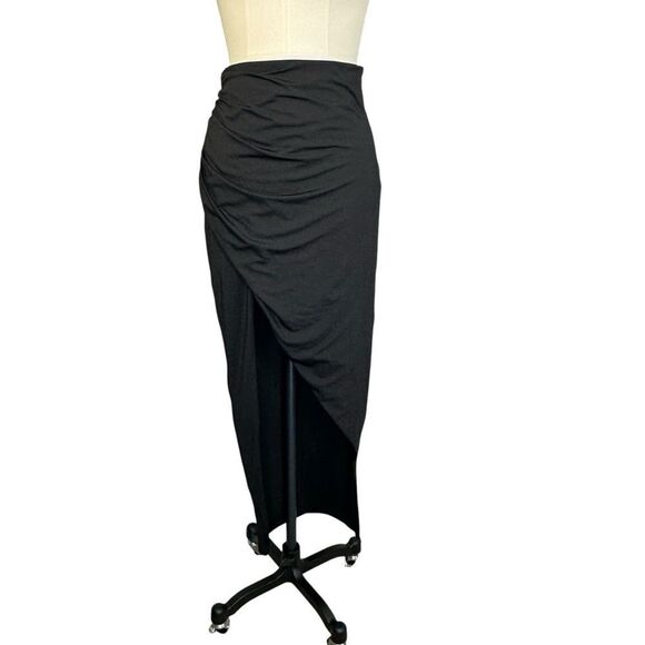Superdown Lydia Black Maxi High Slit Skirt | Size M - Picture 2 of 8
